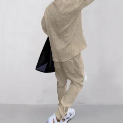 Men's Plain Basic Sweatshirts Sweatshirt Tracksuit Sweatsuit Long Sleeve Sweatshirt V Neck Streetwear Basic Casual Sports & Outdoor Daily Holiday 2 Piece Fall & Winter