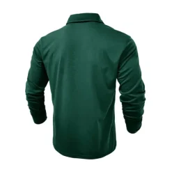 Men's Polo Shirt Button Up Polos Casual Sports Lapel Long Sleeve Fashion Basic Plain Button Pocket Spring & Fall Regular Fit Black White Army Green Red Navy Blue Dark Green Polo Shirt