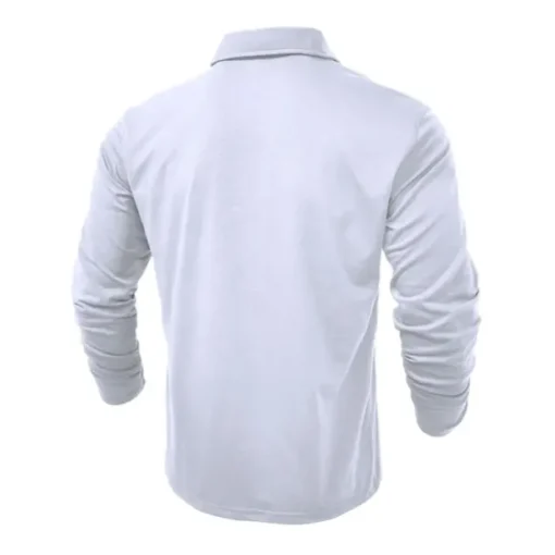 Men's Polo Shirt Button Up Polos Casual Sports Lapel Long Sleeve Fashion Basic Plain Button Pocket Spring & Fall Regular Fit Black White Army Green Red Navy Blue Dark Green Polo Shirt