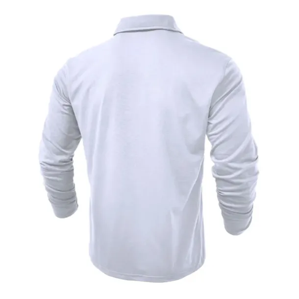 Men's Polo Shirt Button Up Polos Casual Sports Lapel Long Sleeve Fashion Basic Plain Button Pocket Spring & Fall Regular Fit Black White Army Green Red Navy Blue Dark Green Polo Shirt