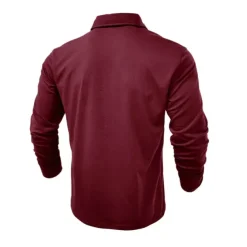 Men's Polo Shirt Button Up Polos Casual Sports Lapel Long Sleeve Fashion Basic Plain Button Pocket Spring & Fall Regular Fit Black White Army Green Red Navy Blue Dark Green Polo Shirt