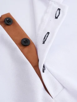 Men's Polo Shirt Button Up Polos Casual Sports Lapel Short Sleeve Fashion Basic Color Block Patchwork Summer Regular Fit Black White Red Navy Blue Dark Green Polo Shirt