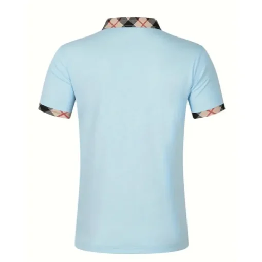 Men's Polo Shirt Button Up Polos Casual Holiday Lapel Short Sleeve Fashion Basic Plaid Color Block Patchwork Summer Regular Fit Black White Red Navy Blue Sky Blue Beige Polo Shirt
