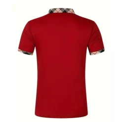 Men's Polo Shirt Button Up Polos Casual Holiday Lapel Short Sleeve Fashion Basic Plaid Color Block Patchwork Summer Regular Fit Black White Red Navy Blue Sky Blue Beige Polo Shirt