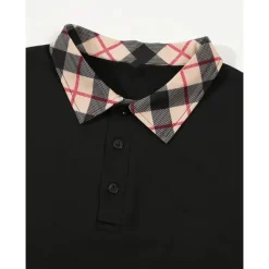 Men's Polo Shirt Button Up Polos Casual Holiday Lapel Short Sleeve Fashion Basic Plaid Color Block Patchwork Summer Regular Fit Black White Red Navy Blue Sky Blue Beige Polo Shirt