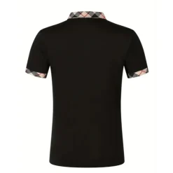 Men's Polo Shirt Button Up Polos Casual Holiday Lapel Short Sleeve Fashion Basic Plaid Color Block Patchwork Summer Regular Fit Black White Red Navy Blue Sky Blue Beige Polo Shirt