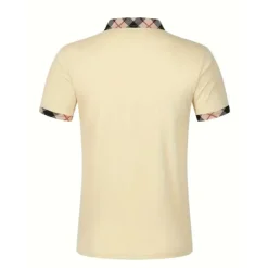 Men's Polo Shirt Button Up Polos Casual Holiday Lapel Short Sleeve Fashion Basic Plaid Color Block Patchwork Summer Regular Fit Black White Red Navy Blue Sky Blue Beige Polo Shirt