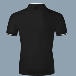 Men's Polo Shirt Collarless Golf Shirts Casual Holiday Stand Collar Short Sleeve Fashion Basic Plain Button Summer Regular Fit Black White Burgundy Polo Shirt