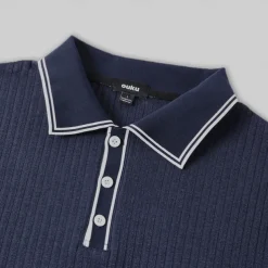 Men's Polo Shirt Golf Shirt Work Casual Lapel Ribbed Polo Collar Short Sleeve Basic Modern Color Block Patchwork Button Spring & Summer Regular Fit Light Blue White Burgundy Navy Blue Gray Polo Shirt