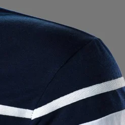 Men's Polo Shirt Golf Shirt Casual Holiday Lapel Classic Long Sleeve Fashion Basic Color Block Button Summer Regular Fit Navy Black Red Dark Navy Polo Shirt