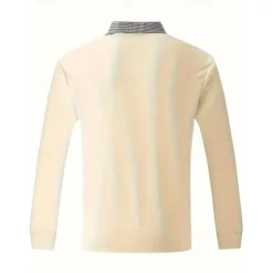 Men's Polo Shirt Golf Shirt Casual Sports Lapel Long Sleeve Fashion Basic Color Block Houndstooth Patchwork Button Spring & Fall Regular Fit White Red Navy Blue Khaki Light Blue Polo Shirt