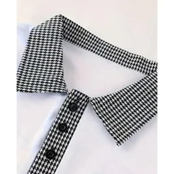 Men's Polo Shirt Golf Shirt Casual Sports Lapel Long Sleeve Fashion Basic Color Block Houndstooth Patchwork Button Spring & Fall Regular Fit White Red Navy Blue Khaki Light Blue Polo Shirt