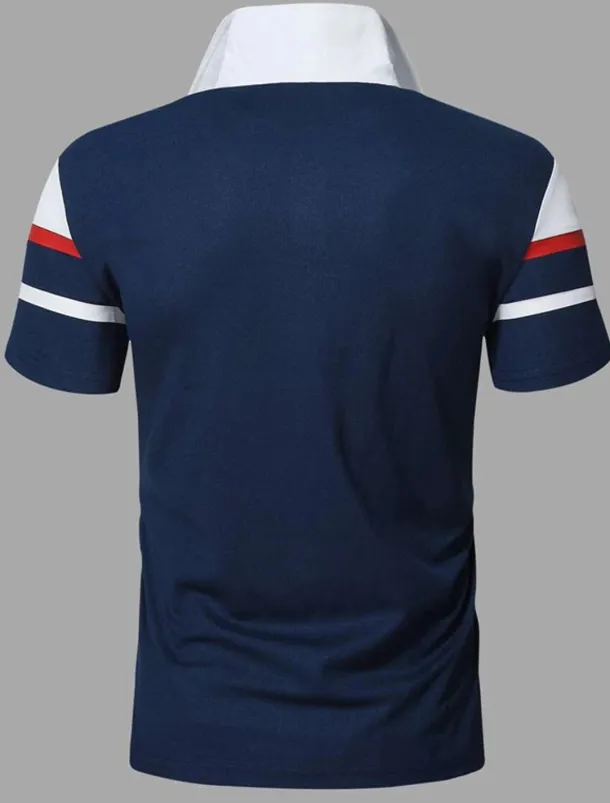 Men's Polo Shirt Golf Shirt Casual Holiday Classic Short Sleeve Fashion Basic Color Block Classic Summer Regular Fit Fire Red Black Pink Dark navy Polo Shirt