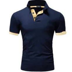 Men's Polo Shirt Golf Shirt Outdoor Casual Polo Collar Classic Short Sleeve Basic Classic Solid Color Button Front Button-Down Summer Regular Fit Apple Green Lake blue Black / Red Black White Yellow