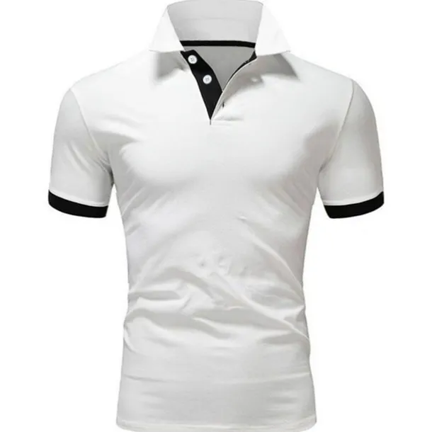 Men's Polo Shirt Golf Shirt Outdoor Casual Polo Collar Classic Short Sleeve Basic Classic Solid Color Button Front Button-Down Summer Regular Fit Apple Green Lake blue Black / Red Black White Yellow