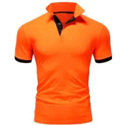 Men's Polo Shirt Golf Shirt Outdoor Casual Polo Collar Classic Short Sleeve Basic Classic Solid Color Button Front Button-Down Summer Regular Fit Apple Green Lake blue Black / Red Black White Yellow