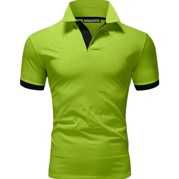 Men's Polo Shirt Golf Shirt Outdoor Casual Polo Collar Classic Short Sleeve Basic Classic Solid Color Button Front Button-Down Summer Regular Fit Apple Green Lake blue Black / Red Black White Yellow