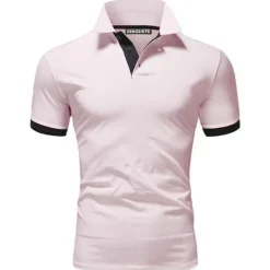 Men's Polo Shirt Golf Shirt Outdoor Casual Polo Collar Classic Short Sleeve Basic Classic Solid Color Button Front Button-Down Summer Regular Fit Apple Green Lake blue Black / Red Black White Yellow