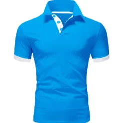 Men's Polo Shirt Golf Shirt Outdoor Casual Polo Collar Classic Short Sleeve Basic Classic Solid Color Button Front Button-Down Summer Regular Fit Apple Green Lake blue Black / Red Black White Yellow