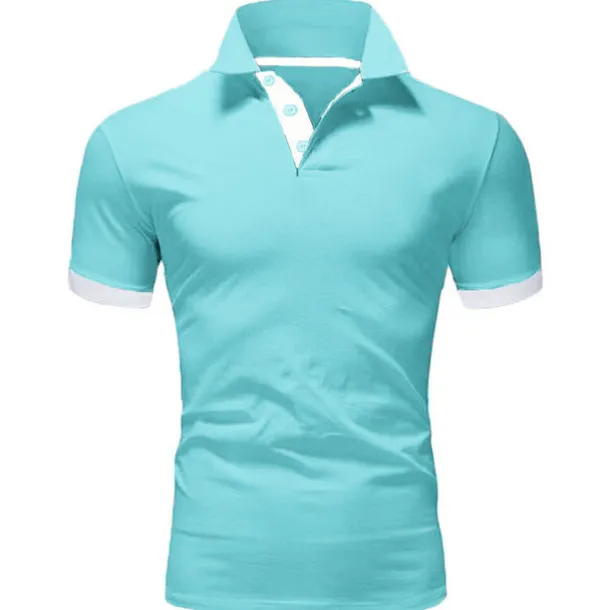 Men's Polo Shirt Golf Shirt Outdoor Casual Polo Collar Classic Short Sleeve Basic Classic Solid Color Button Front Button-Down Summer Regular Fit Apple Green Lake blue Black / Red Black White Yellow