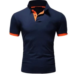 Men's Polo Shirt Golf Shirt Outdoor Casual Polo Collar Classic Short Sleeve Basic Classic Solid Color Button Front Button-Down Summer Regular Fit Apple Green Lake blue Black / Red Black White Yellow