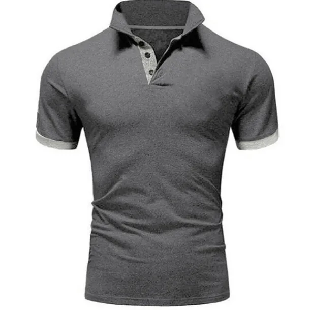 Men's Polo Shirt Golf Shirt Outdoor Casual Polo Collar Classic Short Sleeve Basic Classic Solid Color Button Front Button-Down Summer Regular Fit Apple Green Lake blue Black / Red Black White Yellow