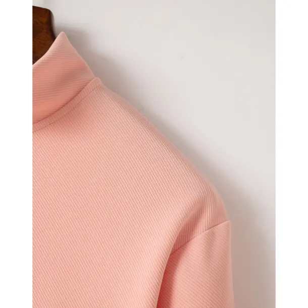 Men's Polo Shirt High Neck Outdoor Casual Lapel Quarter Zip Long Sleeve Fashion Basic Waves Solid / Plain Color Quarter Zip Spring & Fall Regular Fit Black White Dark Navy Blue Polo Shirt