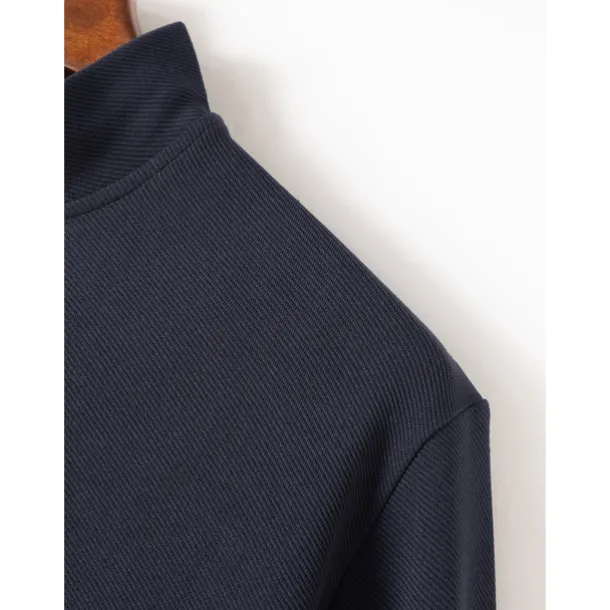 Men's Polo Shirt High Neck Outdoor Casual Lapel Quarter Zip Long Sleeve Fashion Basic Waves Solid / Plain Color Quarter Zip Spring & Fall Regular Fit Black White Dark Navy Blue Polo Shirt