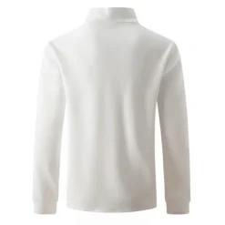 Men's Polo Shirt High Neck Outdoor Casual Lapel Quarter Zip Long Sleeve Fashion Basic Waves Solid / Plain Color Quarter Zip Spring & Fall Regular Fit Black White Dark Navy Blue Polo Shirt