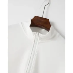 Men's Polo Shirt High Neck Outdoor Casual Lapel Quarter Zip Long Sleeve Fashion Basic Waves Solid / Plain Color Quarter Zip Spring & Fall Regular Fit Black White Dark Navy Blue Polo Shirt