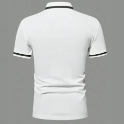 Men's Polo Shirts Golf Shirt Casual Sports Lapel Short Sleeve Fashion Basic Color Block Patchwork Front Pocket Summer Regular Fit White Red Navy Blue Blue Gray Polo Shirts