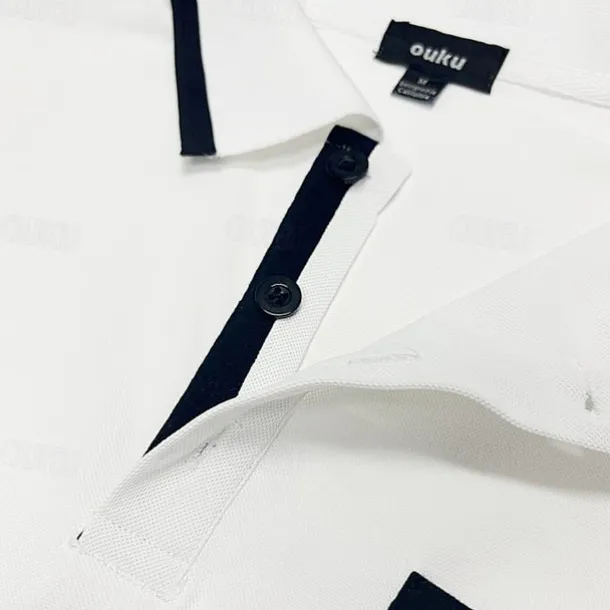 Men's Polo Shirts Golf Shirt Casual Sports Lapel Short Sleeve Fashion Basic Color Block Patchwork Front Pocket Summer Regular Fit White Red Navy Blue Blue Gray Polo Shirts