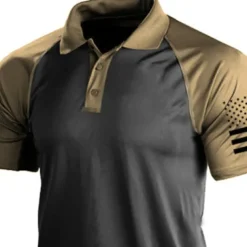Men's Polo Shirts Golf Shirt Turndown Fashion Casual Comfortable Short Sleeve Black Yellow Blue Green Dark Gray Color Block 3D Print Turndown Vacation Street 3D Button-Down Clothing Clothes Polyester