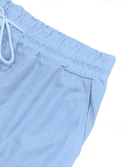 Men's Polo Shirts Quarter Zip Polo Outdoor Daily Wear Lapel Short Sleeve Fashion Hawaiian Plain 2 Piece Summer Regular Fit Black White Navy Blue Royal Blue Green Khaki Polo Shirts