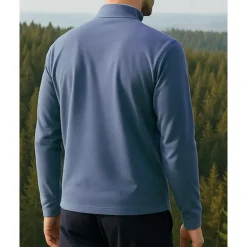 Men's Polo Sweatshirt Running Top Hiking top Long Sleeve Stand Collar Tee Tshirt Top Outdoor Quick Dry Lightweight Elastic Breathable Quarter-Zip Polyester Dark Grey Black Green Tennis Golf Running