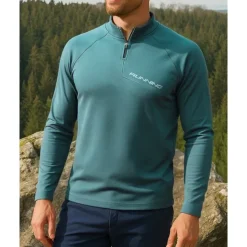 Men's Polo Sweatshirt Running Top Hiking top Long Sleeve Stand Collar Tee Tshirt Top Outdoor Quick Dry Lightweight Elastic Breathable Quarter-Zip Polyester Dark Grey Black Green Tennis Golf Running