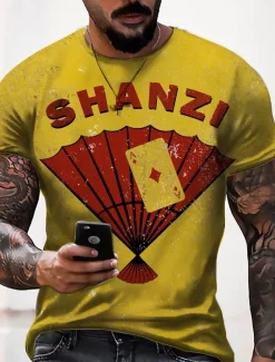 Men's Premium Garage Shop T shirt Tee Retro Shirts Short Sleeve T shirt 3D Print Crew Neck Shirt Vintage Designer Sportswear Casual Daily Summer Clothing Apparel