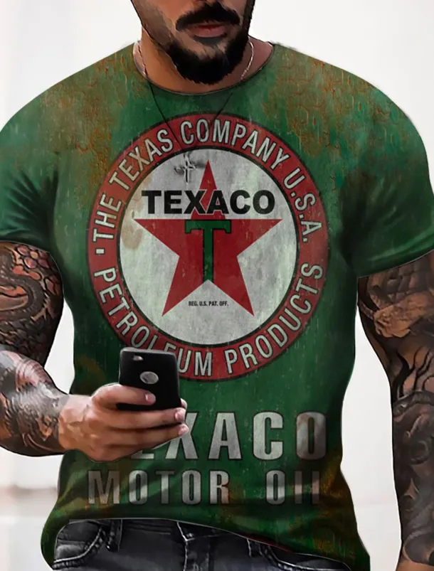 Men's Premium Garage Shop T shirt Tee Retro Shirts Short Sleeve T shirt 3D Print Crew Neck Shirt Vintage Designer Sportswear Casual Daily Summer Clothing Apparel