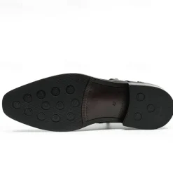 Men's Premium Leather Buckle Ankle Boots - 100% Cowhide Zipper and Brogue Detailing for Formal and Casual Wear