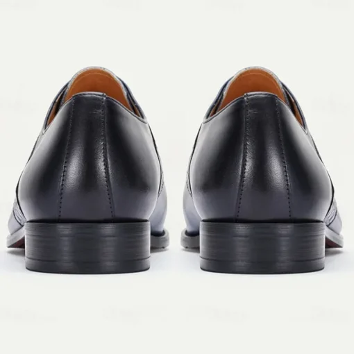 Men's Premium Navy Blue Crocodile Leather Lace-Up Dress Shoes for Exclusive Weddings, Galas and Formal Occasions