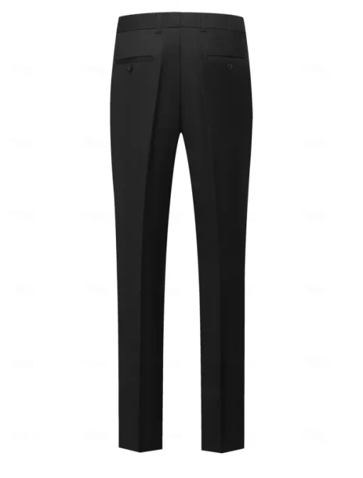 Men's Prom Fall Wedding Party Suits Black Fashion Formal Solid Colored Standard Fit 2 Piece Single Breasted One-button