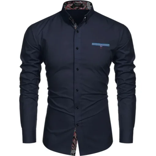 Men's Prom Shirt Tuxedo Shirts Paisley Party Outdoor Pink Long Sleeve Turndown Summer Spring Clothing Apparel Print
