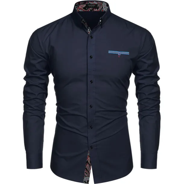 Men's Prom Shirt Tuxedo Shirts Paisley Party Outdoor Pink Long Sleeve Turndown Summer Spring Clothing Apparel Print