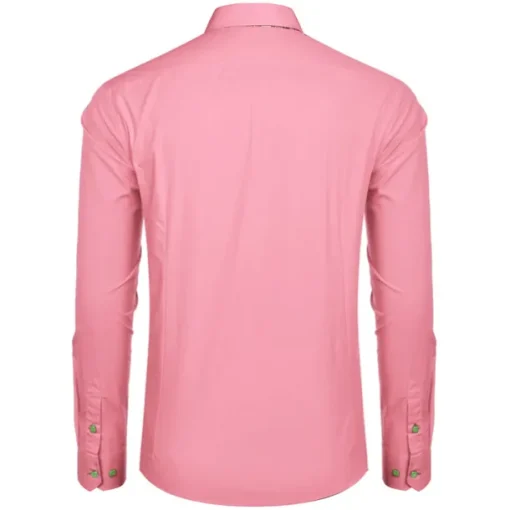 Men's Prom Shirt Tuxedo Shirts Paisley Party Outdoor Pink Long Sleeve Turndown Summer Spring Clothing Apparel Print