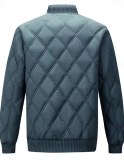 Men's Puffer Jacket Bomber Jacket Padded Zipper Pocket Polyster Pocket Outdoor Date Casual Daily Regular Fashion Casual Thermal Warm Windproof Winter Plain Dark Grey Black Puffer Jacket