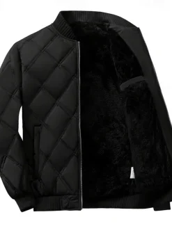 Men's Puffer Jacket Bomber Jacket Padded Zipper Pocket Polyster Pocket Outdoor Date Casual Daily Regular Fashion Casual Thermal Warm Windproof Winter Plain Dark Grey Black Puffer Jacket