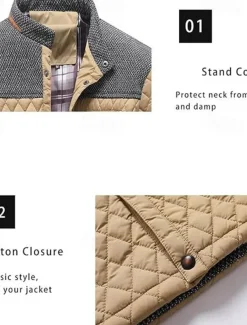 Men's Puffer Jacket Casual Jacket Daily Vacation Warm Pocket Fall & Winter Color Block Fashion Classic Stand Collar Regular Black Wine Navy Blue Brown Khaki Jacket