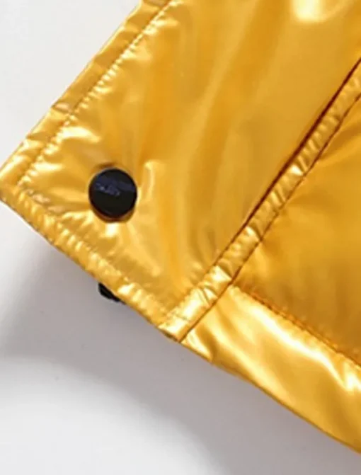 Men's Puffer Jacket Padded Parka Pocket Print Zipper Pocket Sports Outdoor Traveling Short Chic & Modern Outdoor Casual / Daily Winter Letter Silver Black Yellow Puffer Jacket