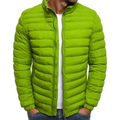 Men's Puffer Jacket Transition Jacket Outdoor Classic Spring & Fall Polyester Windproof Lightweight Solid Color Light Blue Navy Big red Grass Green Vest