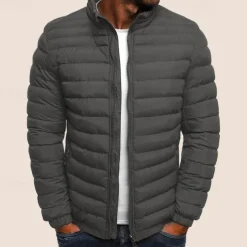 Men's Puffer Jacket Transition Jacket Outdoor Classic Spring & Fall Polyester Windproof Lightweight Solid Color Light Blue Navy Big red Grass Green Vest